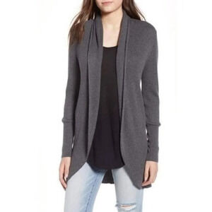 Nordstrom Leith Dark Gray Dolman Sleeve Open Front Cardigan Sweater XS